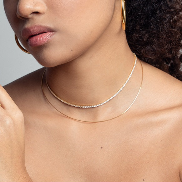 Choker Tenis Plata de Ley