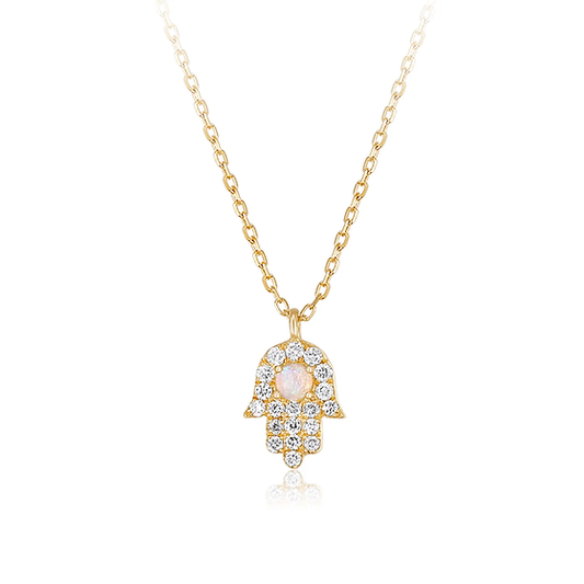 Collar Opal Hamsa