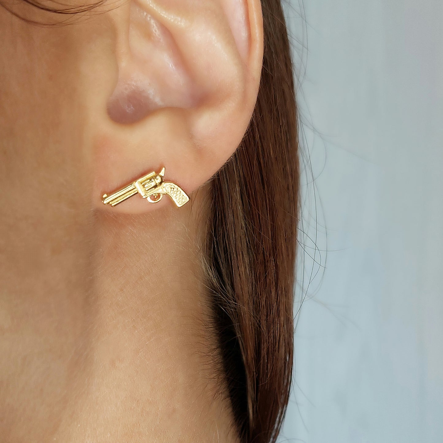 18k Gold Gun Individual Earring