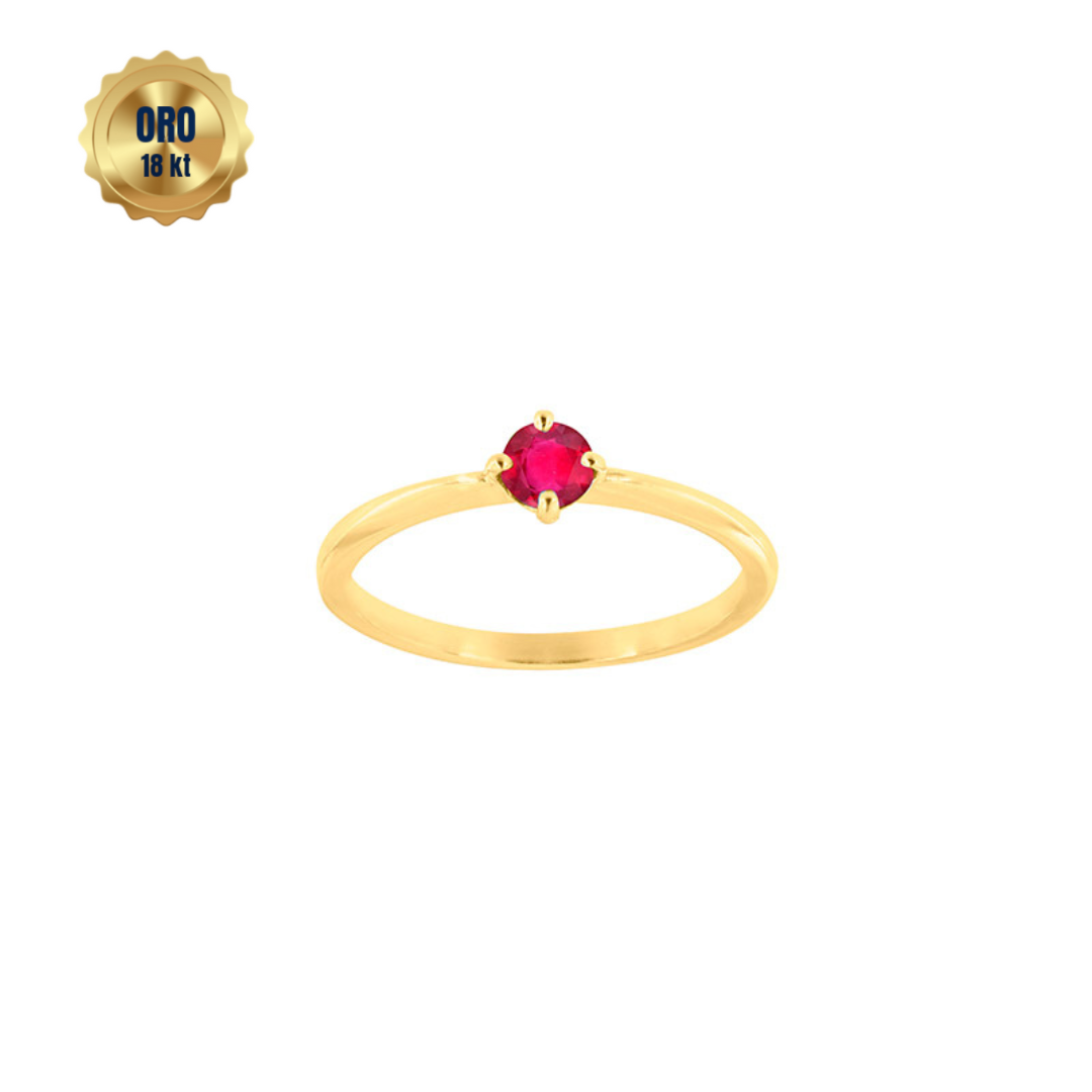 Solitario Rubí Oro 18k