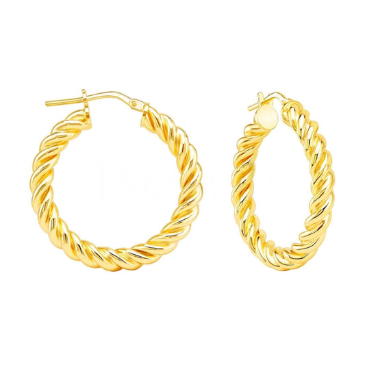 Rosary Braided Hoop Earrings