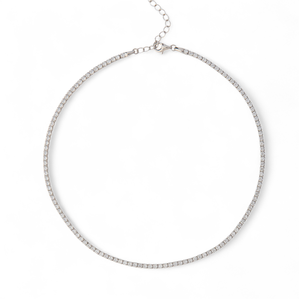 Choker Tenis Plata de Ley