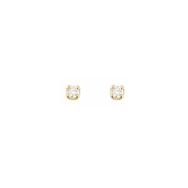 Individual 18kt yellow gold solitaire earring with 0.05ct diamond