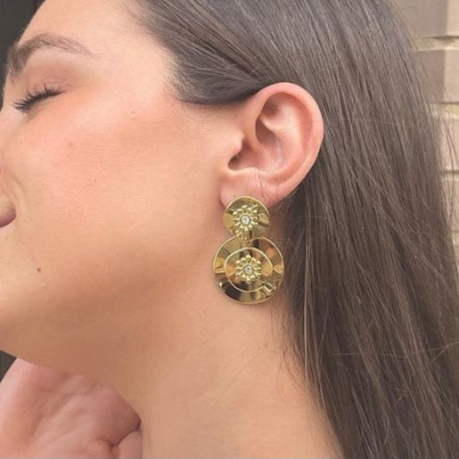 Flower texture earrings